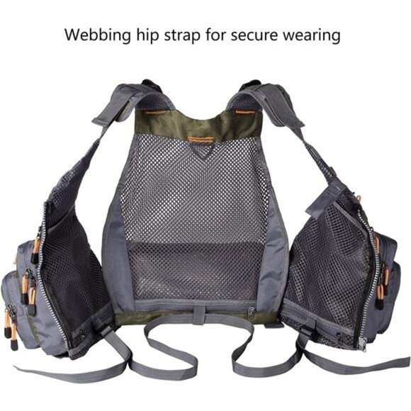 Strap Fishing Vest Adjustable for Men and Women, for Fly Bass Fishing - Picture 6 of 7